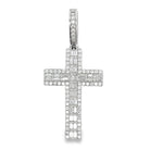 Clean Baguette Cross 1.72cttw VVS Moissanite Pendant .925 Sterling Silver HipHopBling