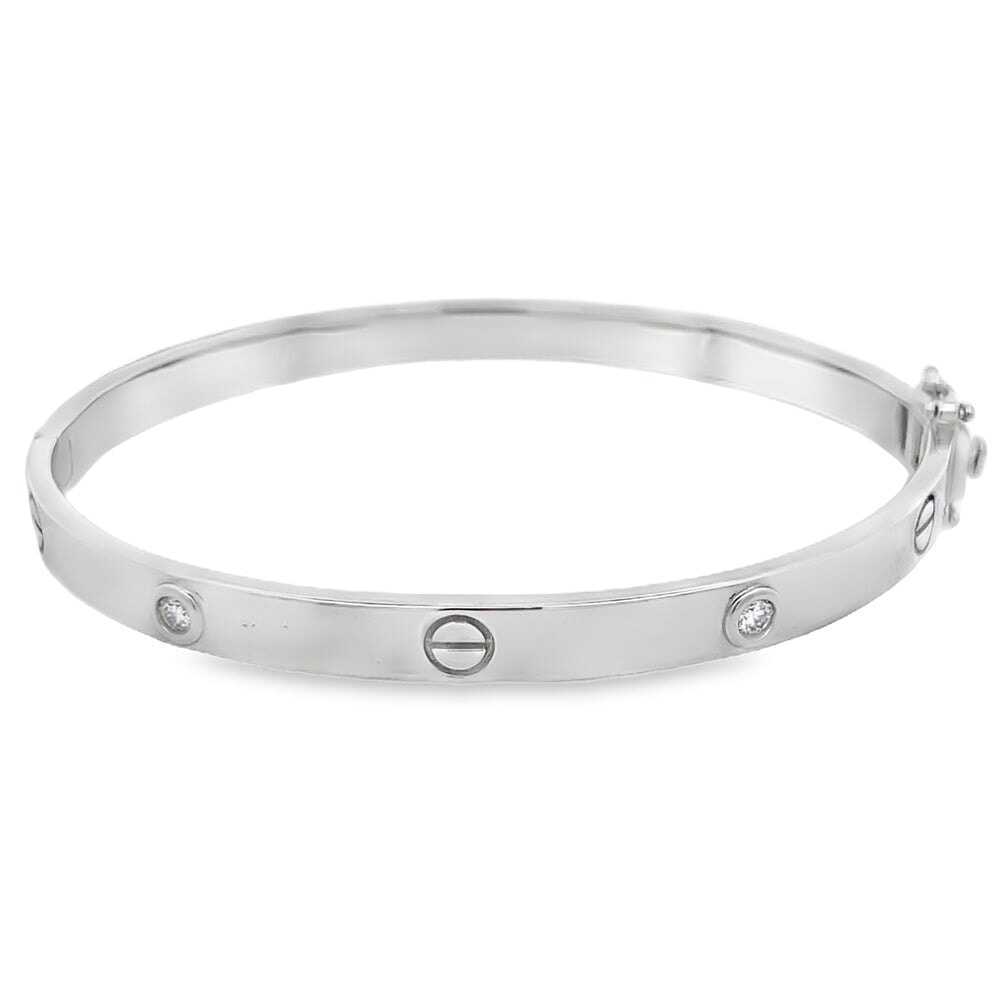 Clean Flathead Moissanite Bangle .925 Sterling Silver HipHopBling