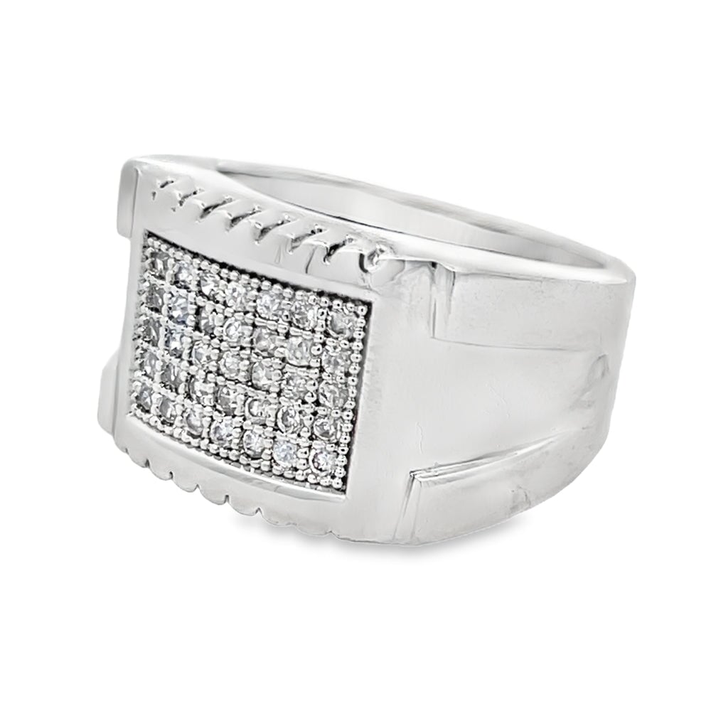 Clean Slice CZ Ring .925 Sterling Silver 8 HipHopBling