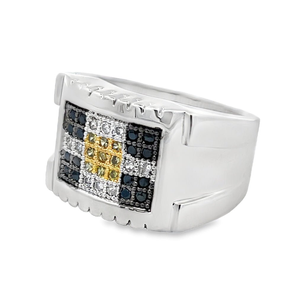 Clean Slice Tri CZ Ring .925 Sterling Silver 8 HipHopBling