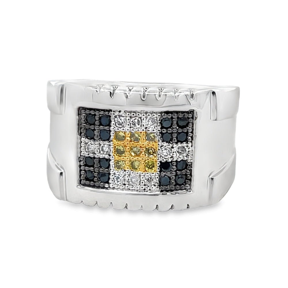 Clean Slice Tri CZ Ring .925 Sterling Silver 8 HipHopBling