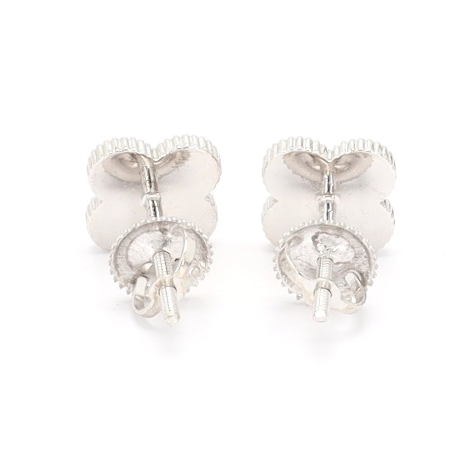 Clover Pave Diamond Earrings Solid 14K Gold 14K Yellow Gold 9MM | .37cttw HipHopBling