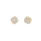 Cluster .60cttw Diamond 14K Yellow Gold Earrings HipHopBling