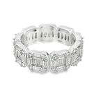 Cluster Baguette Eternity Iced Out VVS Moissanite Ring .925 Silver 7 HipHopBling