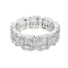 Cluster Baguette Eternity Iced Out VVS Moissanite Ring .925 Silver 7 HipHopBling