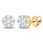 Cluster Diamond Earrings .25cttw 14K Yellow Gold HipHopBling