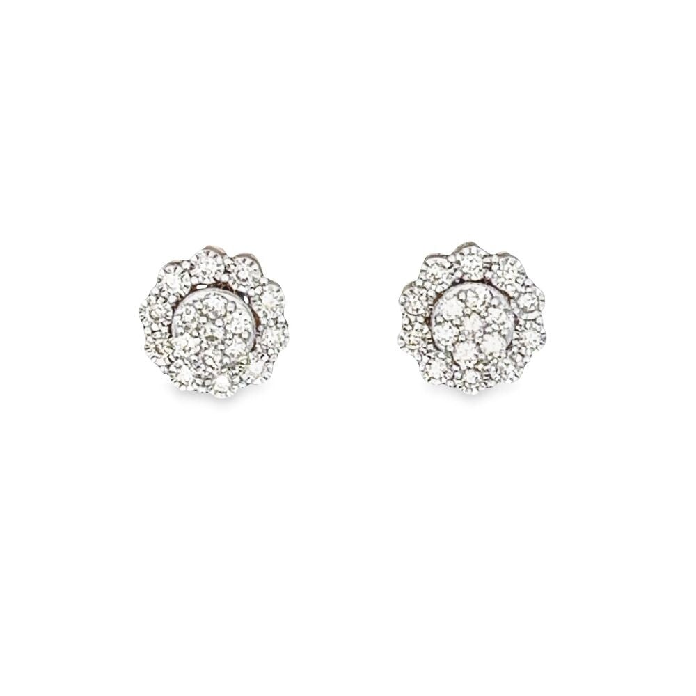 Cluster Halo Miracle Diamond Earrings .50cttw 14K Yellow Gold 14K Yellow Gold HipHopBling