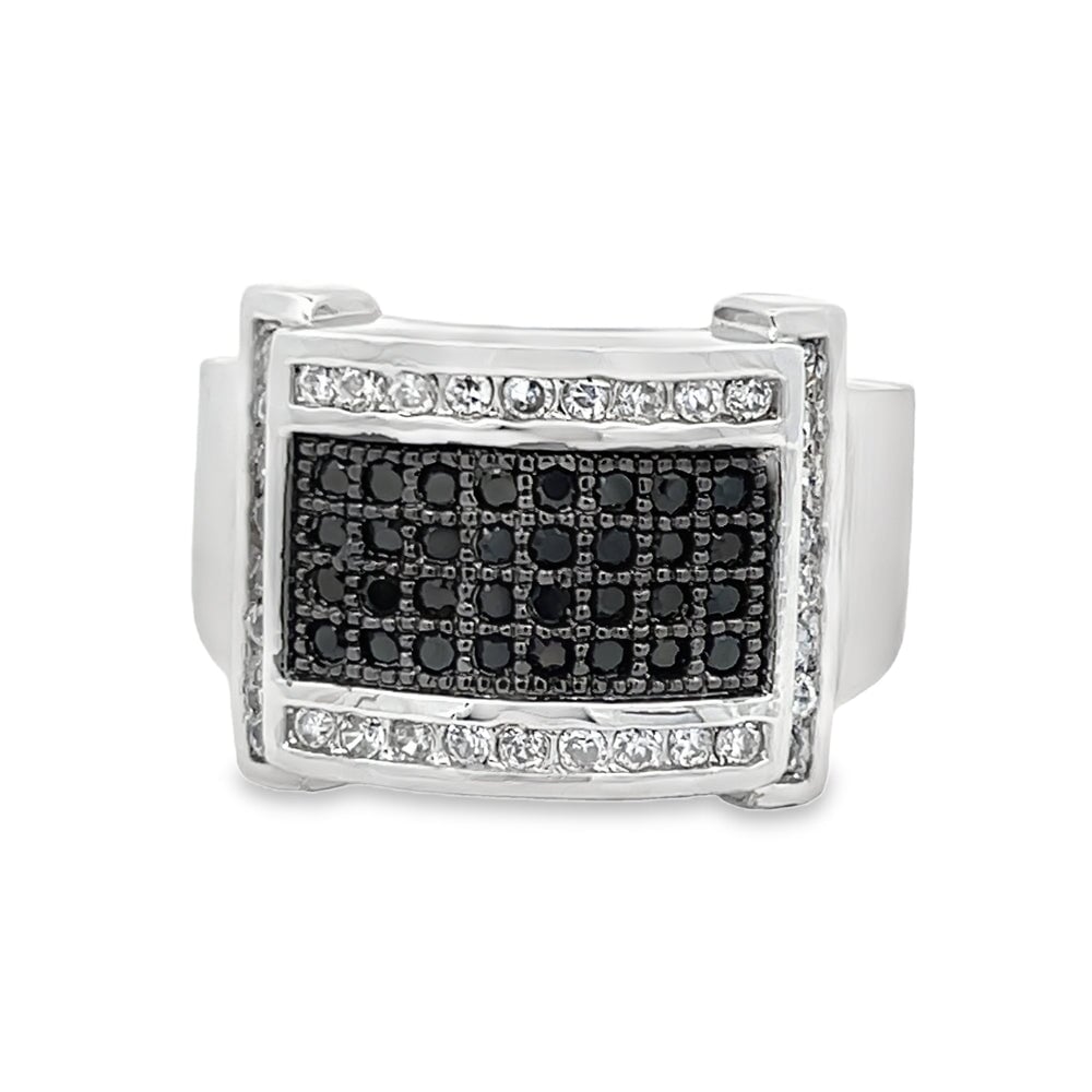 Contemporary Black CZ Ring .925 Sterling Silver 8 HipHopBling