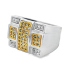 Criss Cross Yellow & White CZ Ring .925 Sterling Silver 8 HipHopBling