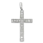 Cross Emerald Cut 2.86cttw VVS Moissanite Pendant .925 Sterling Silver HipHopBling