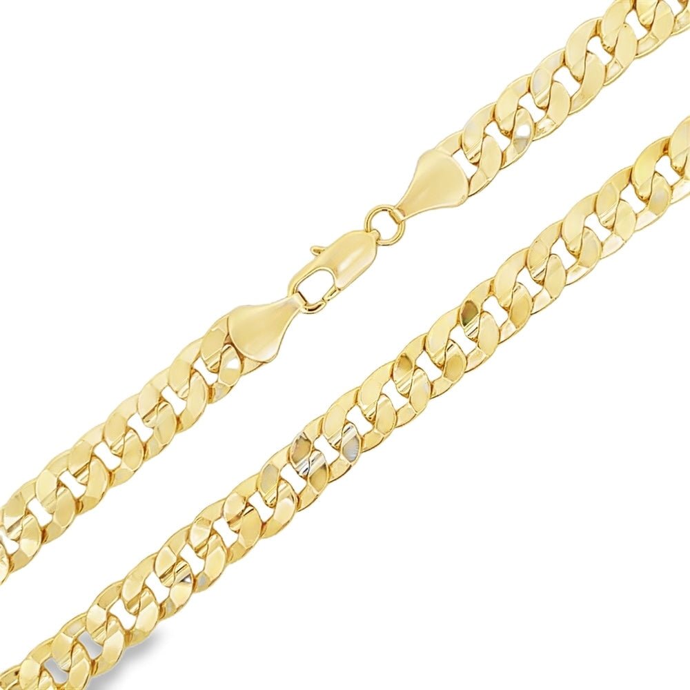 Cuban Curb Concave Gold Plated Chain Necklace 10MM 8" Bracelet HipHopBling