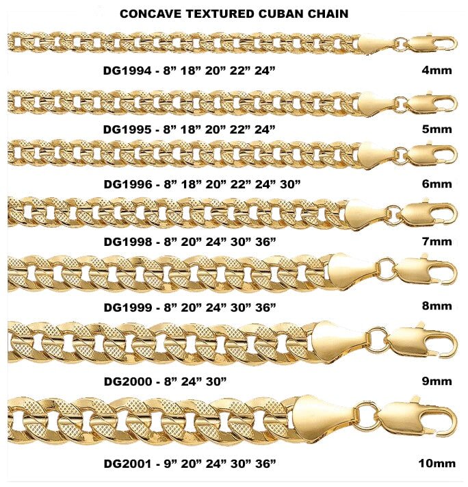 Cuban Curb Frosted Concave Gold Plated Chain Necklace 4MM 8" Bracelet HipHopBling