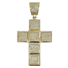 Cube Cross CZ Iced Out Pendant Lemonade HipHopBling