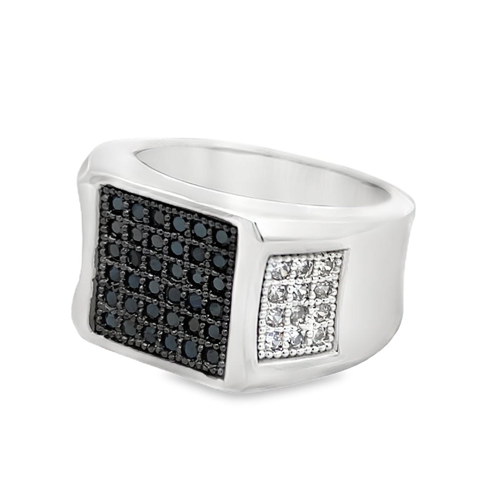 Cube Ice Black CZ Ring .925 Sterling Silver 8 HipHopBling