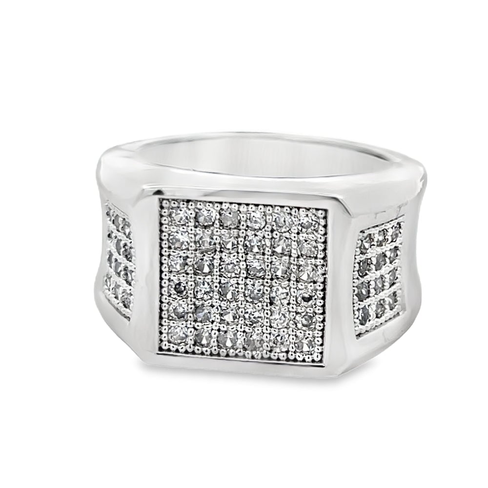 Cube Ice CZ Ring .925 Sterling Silver 8 HipHopBling