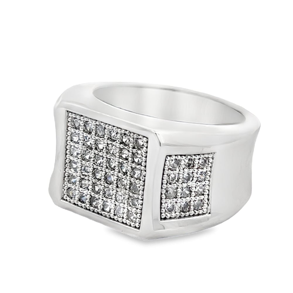 Cube Ice CZ Ring .925 Sterling Silver 8 HipHopBling