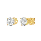 CVD Lab Grown Diamond Stud Earrings in Solid 14K Gold 14K Yellow Gold 4MM (.50 - 60 Carats) HipHopBling