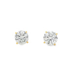 CVD Lab Grown Diamond Stud Earrings in Solid 14K Gold 14K Yellow Gold 4MM (.50 - 60 Carats) HipHopBling