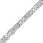 CZ Flat Link Bracelet .925 Sterling Silver HipHopBling