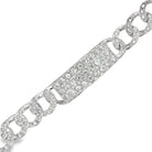CZ ID Cuban Link Bracelet .925 Sterling Silver HipHopBling