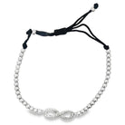 CZ Infinity Bead Rope Bracelet .925 Sterling Silver Silver HipHopBling