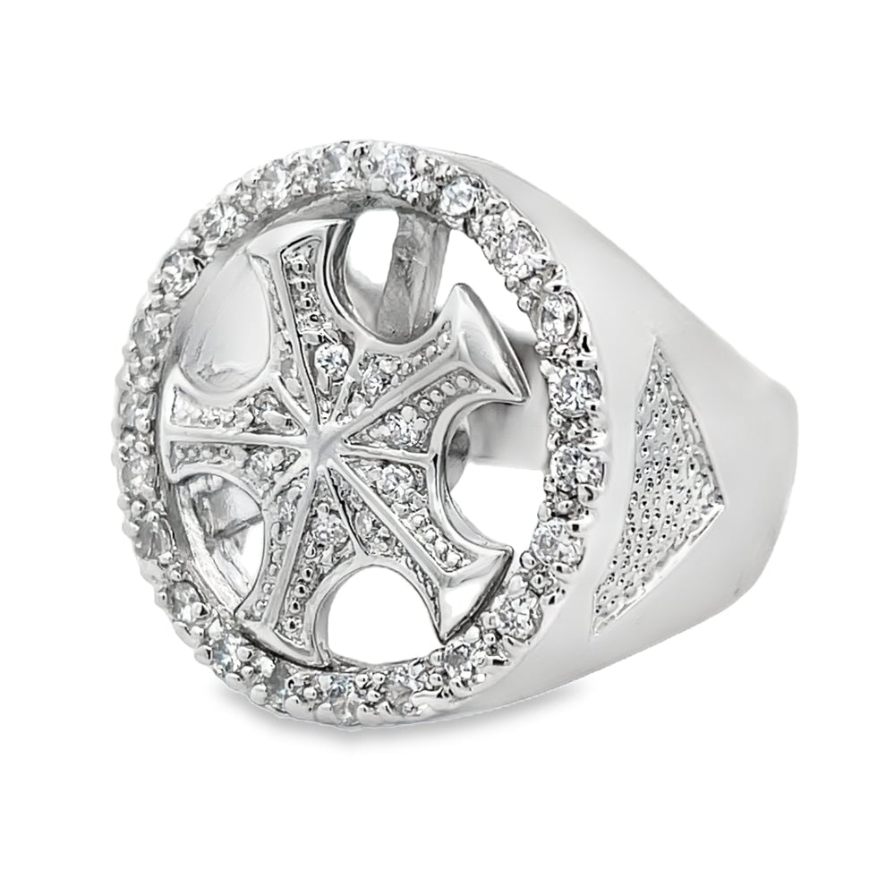 CZ Spinning Wheel Custom Rim Ring .925 Sterling Silver 12 HipHopBling