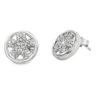 CZ Spinning Wheel Fat Spoke Rim Earrings .925 Sterling Silver HipHopBling