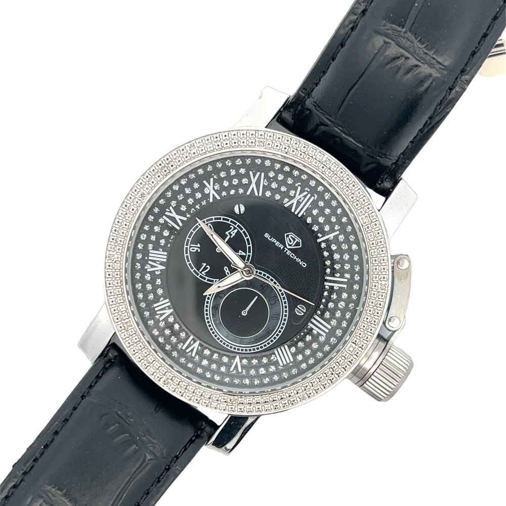 Deep Divers Dial Real Diamond Watch Super Techno HipHopBling