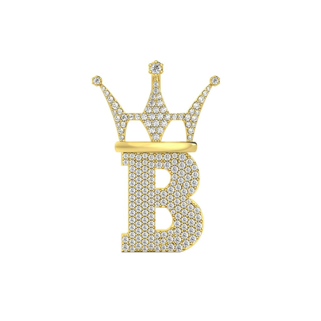 Diamond Hip Hop Bling Logo Pendant Solid 14K Gold 14K Yellow Gold Micro 20MM HipHopBling