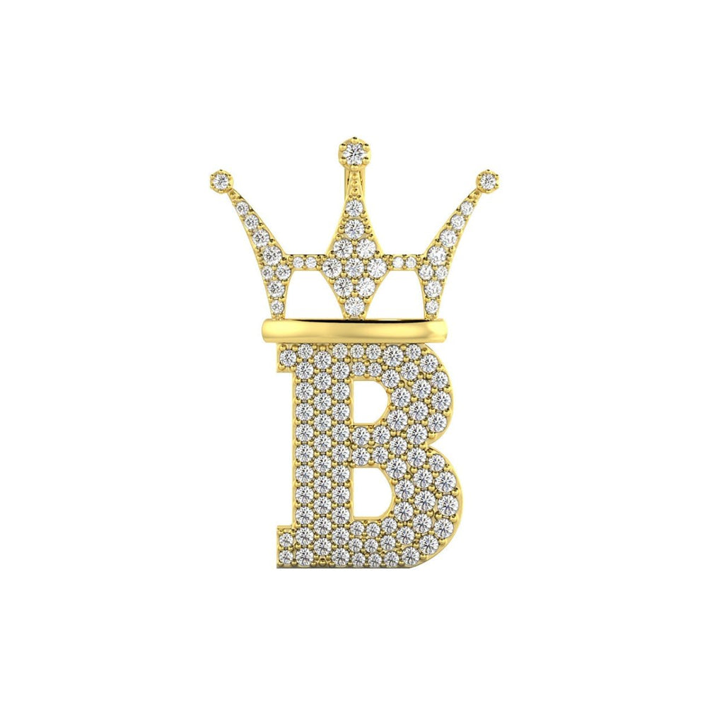 Diamond Hip Hop Bling Logo Pendant Solid 14K Gold 14K Yellow Gold Micro 20MM HipHopBling