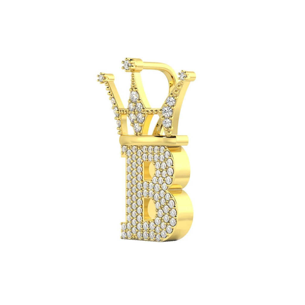 Diamond Hip Hop Bling Logo Pendant Solid 14K Gold 14K Yellow Gold Micro 20MM HipHopBling