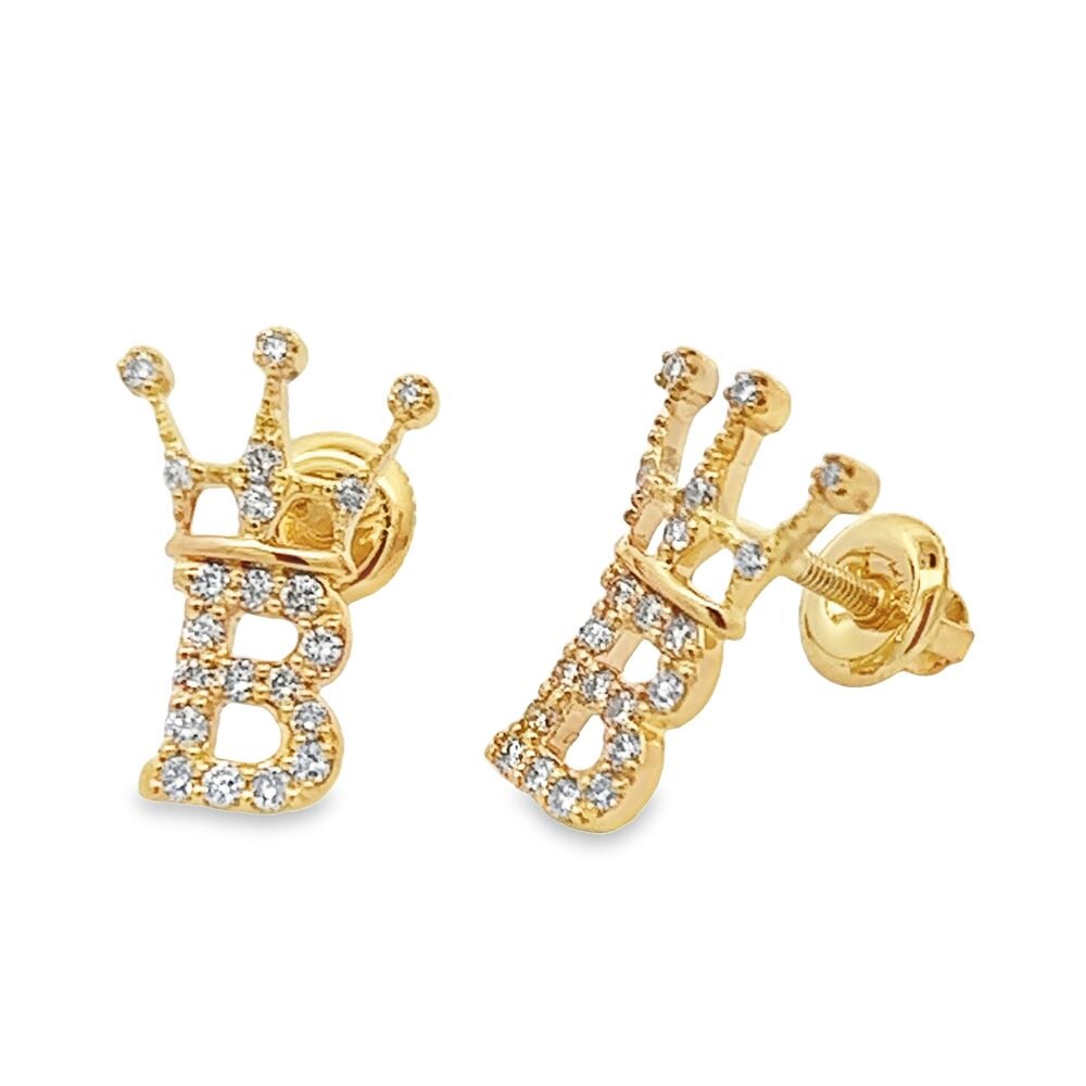 Diamond HipHopBling Logo Earrings in 14K Gold .25cttw 14K Yellow Gold HipHopBling