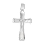 Diamond Triple Layer Cross Pendant Stainless Steel HipHopBling
