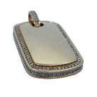 Dog Tag CZ Iced Out Pendant Stainless Steel Gold HipHopBling