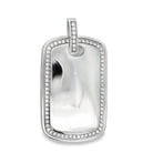 Dog Tag CZ Iced Out Pendant Stainless Steel Silver HipHopBling