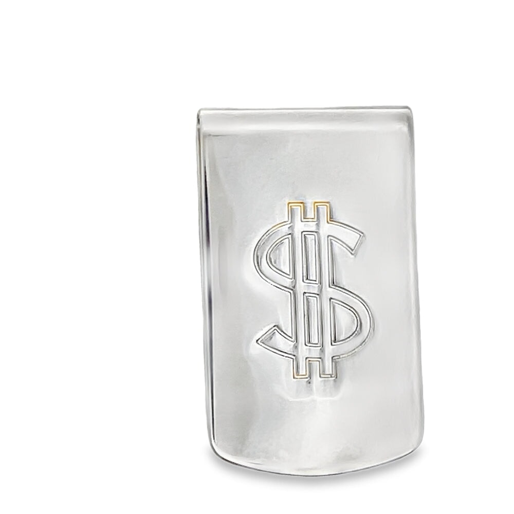 $ Dollar Sign Money Clip .925 Sterling Silver HipHopBling