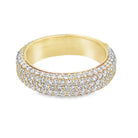 Domed 5 Row Eternity Band VS Diamond Ring 2.77cttw 14K Yellow Gold HipHopBling