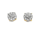Double Circle Diamond Earrings .50cttw 14K Yellow Gold HipHopBling