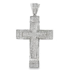 Double Cross CZ Pendant .925 Sterling Silver HipHopBling