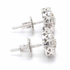 Double Halo Flower Diamond Earrings Solid 14K Gold 14K Rose Gold 8MM | .51cttw HipHopBling