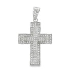 Double Layer Cross CZ Iced Out Pendant HipHopBling