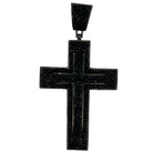 Double Row Cross CZ Iced Out Pendant Black HipHopBling
