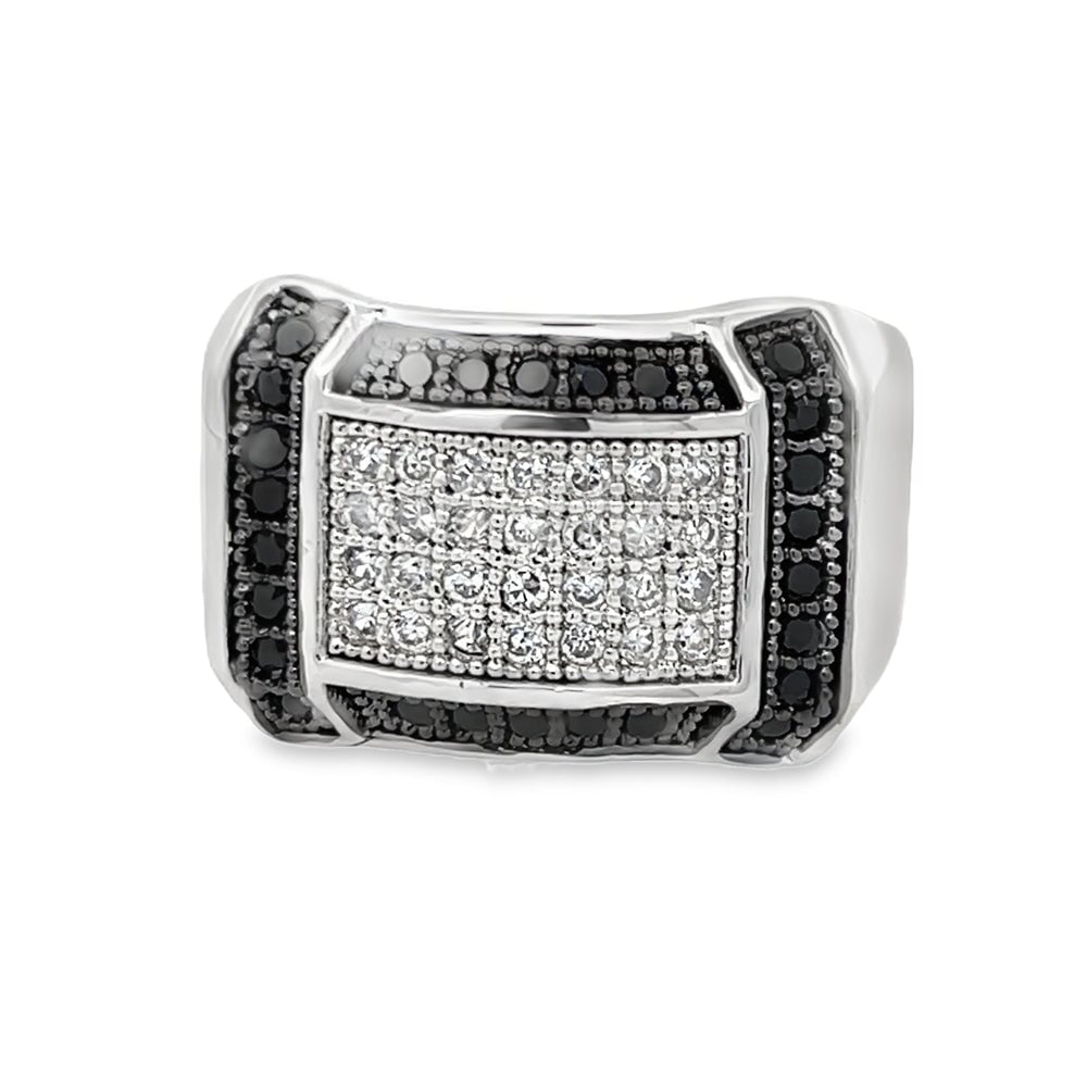 Emperor Black & White CZ Ring .925 Sterling Silver 8 HipHopBling