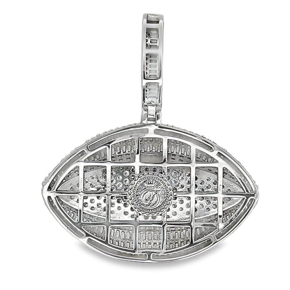 Evil Eye Baguette CZ Hip Hop Iced Out Pendant White Gold HipHopBling