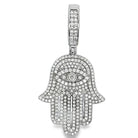 Eye Hamsa Iced Out Moissanite Pendant .925 Sterling Silver HipHopBling