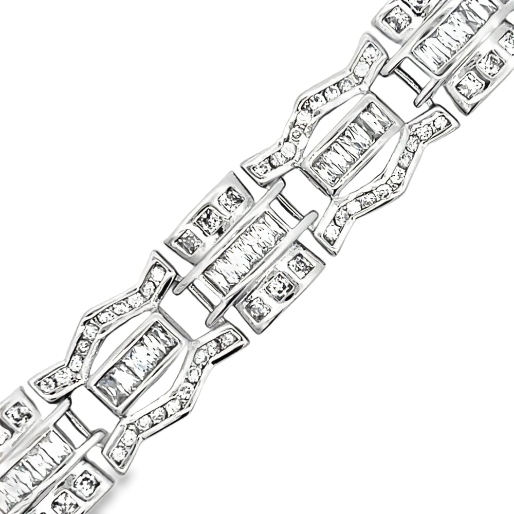 Fancy Baguette CZ Hip Hop Bracelet HipHopBling