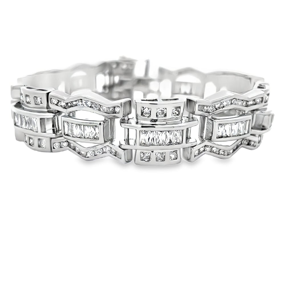 Fancy Baguette CZ Hip Hop Bracelet HipHopBling