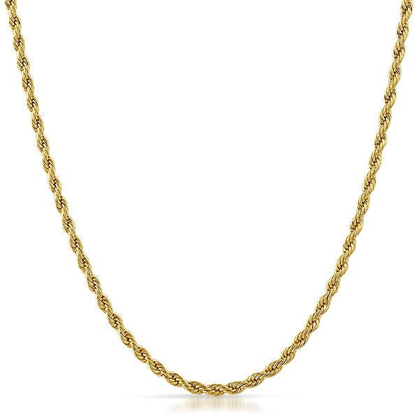 French Rope Gold Plated Chain Necklace 3MM 8" Bracelet HipHopBling