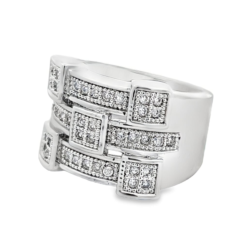 Futuristic CZ Ring .925 Sterling Silver 8 HipHopBling