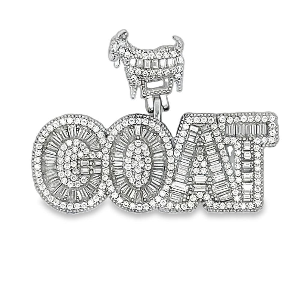 GOAT Iced Out Moissanite Pendant .925 Sterling Silver HipHopBling